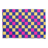 Blue Yellow Pink Checkered Pattern Design  枕カバー (正面)
