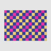 Blue Yellow Pink Checkered Pattern Design  薄葉紙 (正面)