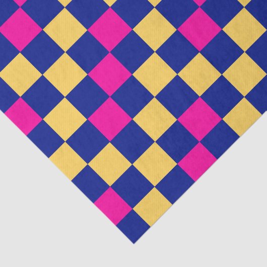 Blue Yellow Pink Checkered Pattern Design  薄葉紙 (詳細)