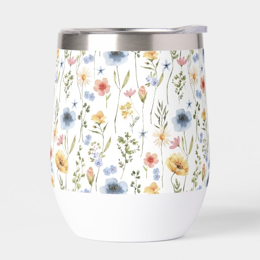 Blue Yellow Pink Floral Wildflower (左面)