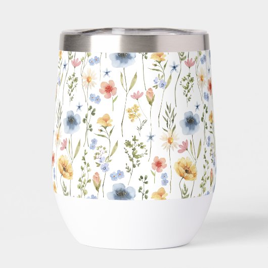 Blue Yellow Pink Floral Wildflower (背面)