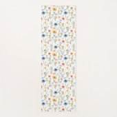 Blue Yellow Pink Floral Wildflower ヨガマット (正面)