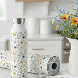 Blue Yellow Pink Floral Wildflower ヨガマット