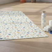 Blue Yellow Pink Floral Wildflower ヨガマット