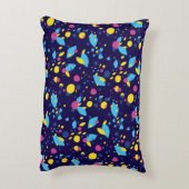 Blue Yellow Pink Fun Flow Abstract Pattern Modern アクセントクッション (裏面(縦))