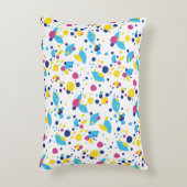 Blue Yellow Pink Fun Flow Abstract Pattern Modern アクセントクッション (正面(垂直))