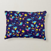 Blue Yellow Pink Fun Flow Abstract Pattern Modern アクセントクッション (裏面)