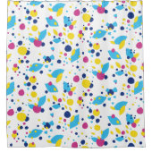 Blue Yellow Pink Fun Flow Abstract Pattern Modern シャワーカーテン (正面)