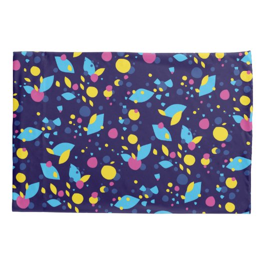 Blue Yellow Pink Fun Flow Abstract Pattern Modern 枕カバー (裏面)