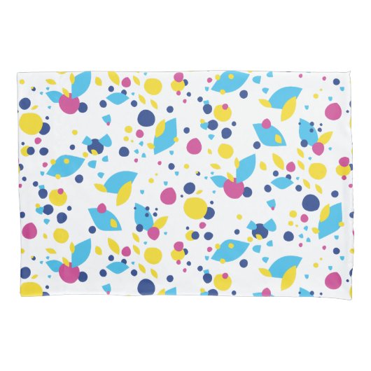 Blue Yellow Pink Fun Flow Abstract Pattern Modern 枕カバー (正面)