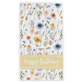 Blue Yellow Pink Watercolor Wildflower Name スモールペーパーバッグ (裏面)