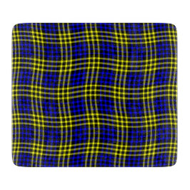 Blue Yellow Plaid Checker Seamless Pattern カッティングボード