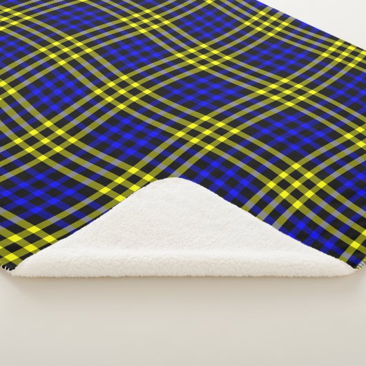 Blue Yellow Plaid Checker Seamless Pattern シェルパブランケット (3/4)