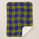 Blue Yellow Plaid Checker Seamless Pattern シェルパブランケット (正面)