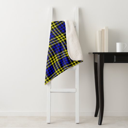 Blue Yellow Plaid Checker Seamless Pattern シェルパブランケット (インサイチュ)