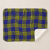 Blue Yellow Plaid Checker Seamless Pattern シェルパブランケット (正面(横))