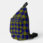 Blue Yellow Plaid Checker Seamless Pattern スリングバッグ (右コーナー)