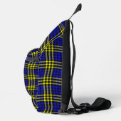 Blue Yellow Plaid Checker Seamless Pattern スリングバッグ (右)