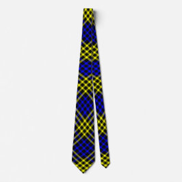 Blue Yellow Plaid Checker Seamless Pattern ネクタイ