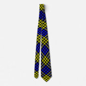 Blue Yellow Plaid Checker Seamless Pattern ネクタイ (裏面)