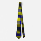 Blue Yellow Plaid Checker Seamless Pattern ネクタイ (正面)