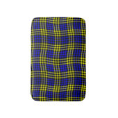 Blue Yellow Plaid Checker Seamless Pattern バスマット (正面縦)