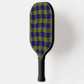 Blue Yellow Plaid Checker Seamless Pattern ピックルボールラケット (左)