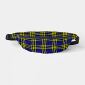 Blue Yellow Plaid Checker Seamless Pattern ファニーパック (正面)