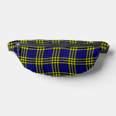 Blue Yellow Plaid Checker Seamless Pattern ファニーパック (レイダウン)