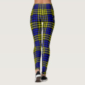 Blue Yellow Plaid Checker Seamless Pattern レギンス (裏面)