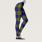 Blue Yellow Plaid Checker Seamless Pattern レギンス (右)