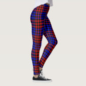 Blue Yellow Plaid Checker Seamless Pattern レギンス (右)