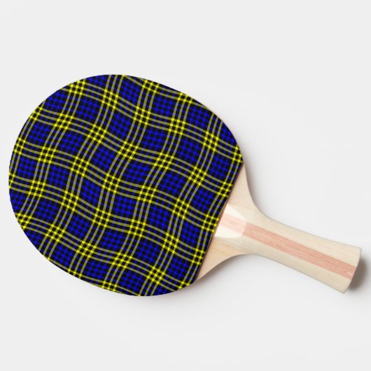 Blue Yellow Plaid Checker Seamless Pattern 卓球ラケット (横)
