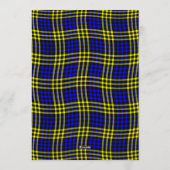 Blue Yellow Plaid Checker Seamless Pattern 招待状 (裏面)
