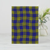 Blue Yellow Plaid Checker Seamless Pattern 招待状 (スタンド正面)