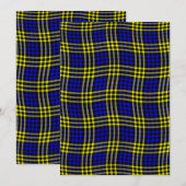 Blue Yellow Plaid Checker Seamless Pattern 招待状 (正面/裏面)