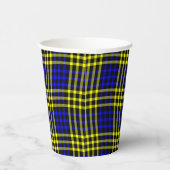 Blue Yellow Plaid Checker Seamless Pattern 紙コップ (右)