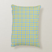 Blue Yellow Plaid Pattern アクセントクッション (裏面(縦))