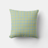 Blue Yellow Plaid Pattern クッション (正面)
