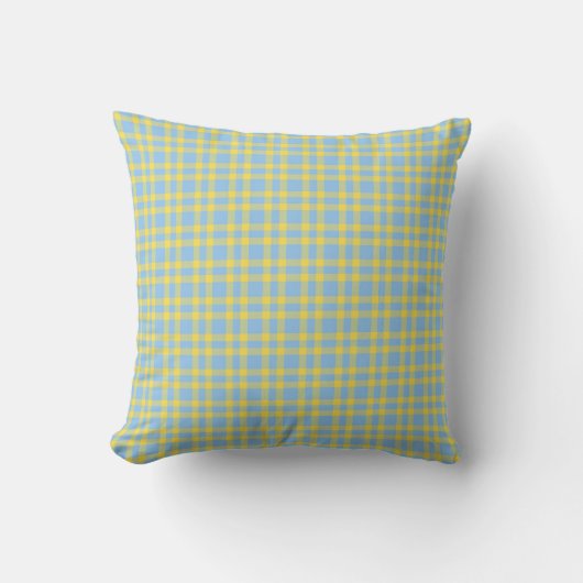 Blue Yellow Plaid Pattern クッション (正面)