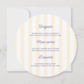 Blue & Yellow Round Wedding Place Card & Menu  招待状 (裏面)