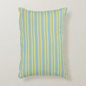 Blue Yellow Stripes Seamless Pattern アクセントクッション (正面(垂直))
