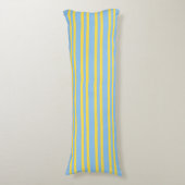 Blue Yellow Stripes Seamless Pattern ボディピロー (正面縦)