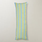Blue Yellow Stripes Seamless Pattern ボディピロー (裏面 (縦))