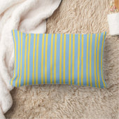 Blue Yellow Stripes Seamless Pattern ランバークッション (ブランケット)