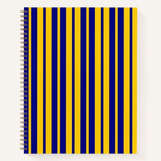 Blue Yellow Stylish Stripes Pattern Design  ノートブック (正面)