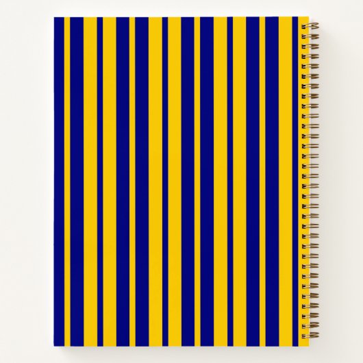 Blue Yellow Stylish Stripes Pattern Design  ノートブック (裏面)