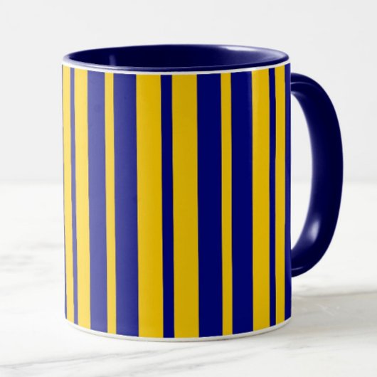 Blue Yellow Stylish Stripes Pattern Design  マグカップ
