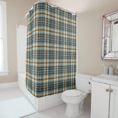 Blue & Yellow Tartan Shower Curtain Man Gift Pick シャワーカーテン (インサイチュ)