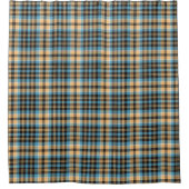 Blue & Yellow Tartan Shower Curtain Man Gift Pick シャワーカーテン (正面)